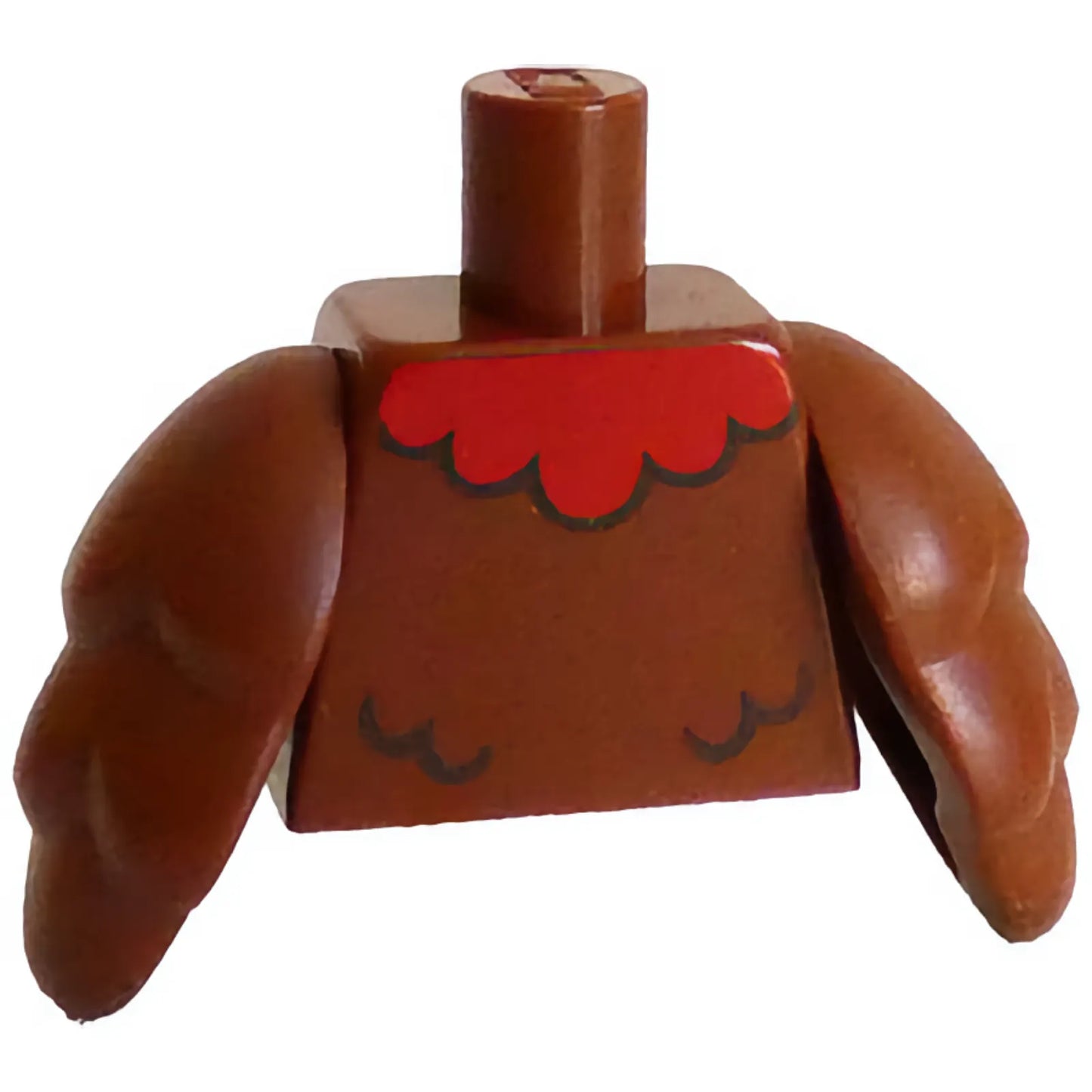 Part 973pb4867c01 - Torso Red Collar, Black Feather Lines Pattern / Reddish Brown Bird Wings