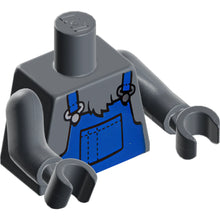Part 973pb4868c01 - Torso Fur, Blue Overalls with Silver Clasps Pattern / Dark Bluish Gray Arms / Dark Bluish Gray Hands