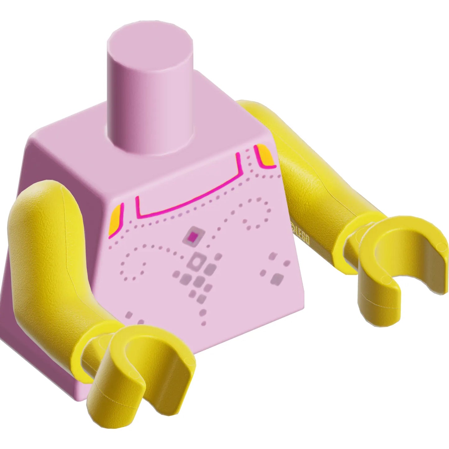 Part 973pb4871c01 - Torso Tank Top, Silver Dotted Filigree, Yellow Neck Pattern / Yellow Arms / Yellow Hands