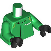 Part 973pb5982c01 - Torso Racing Suit with White Aston Martin Logo and Lime Curved Stripes on Shoulders Pattern / Green Arms / Black Hands