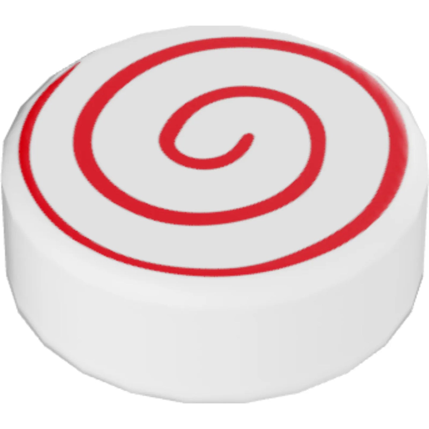 Part 98138pb013 - Tile, Round 1 x 1 with Red Spiral Pattern