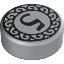 Part 98138pb023 - Tile, Round 1 x 1 with Black Number 5 Coin Pattern