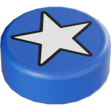 Part 98138pb036 - Tile, Round 1 x 1 with White Star Pattern