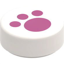 Part 98138pb120 - Tile, Round 1 x 1 with Magenta Paw Print Pattern