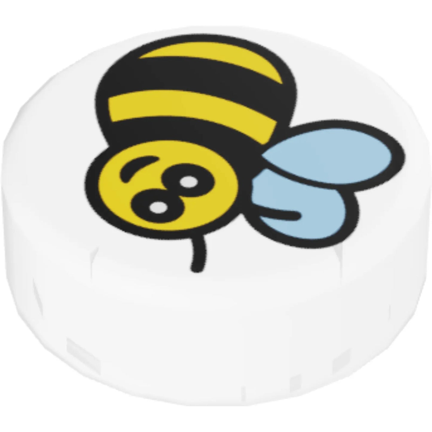 Part 98138pb186 - Tile, Round 1 x 1 with Black and Yellow Bee Pattern