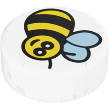 Part 98138pb186 - Tile, Round 1 x 1 with Black and Yellow Bee Pattern