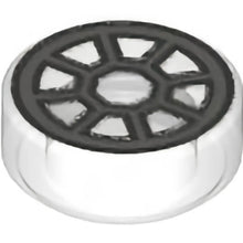 Part 98138pb257 - Tile, Round 1 x 1 with Dark Bluish Gray and Light Bluish Gray SW 8 Spoke Radial TIE Fighter Cockpit Pattern
