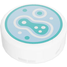 Part 98138pb284 - Tile, Round 1 x 1 with Bright Light Blue, Dark Turquoise, and White Cell Culture in Petri Dish Pattern