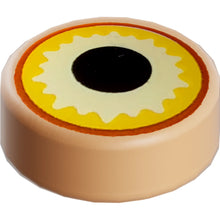 Part 98138pb406 - Tile, Round 1 x 1 with Yellow and Bright Light Yellow Eye with Dark Orange Edge and Black Pupil Pattern (Dungeons & Dragons Beholder)