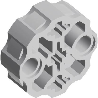 Part 98585 - Technic, Axle Connector Block Round with 2 Pin Holes and 3 Axle Holes (Hero Factory Weapon Barrel)