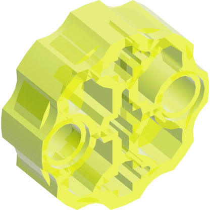 Part 98585 - Technic, Axle Connector Block Round with 2 Pin Holes and 3 Axle Holes (Hero Factory Weapon Barrel)