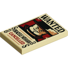 Part 26603pb531 - Tile 2 x 3 with Wanted Poster with Black 'WANTED' 'DRACULE MIHAWK', Dark Red 'CANCELLED' Pattern