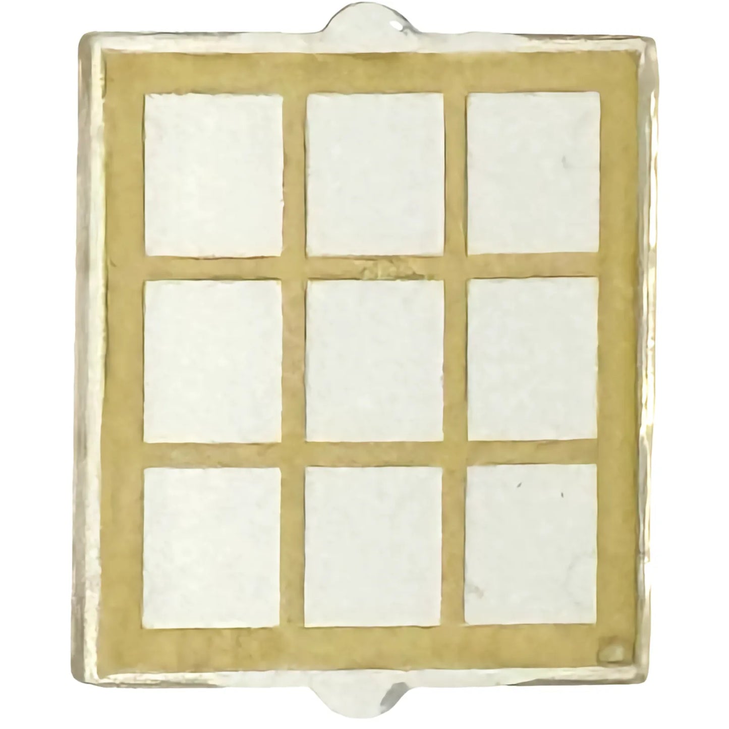 Part 60601pb045 - Glass for Window 1 x 2 x 2 Flat Front with Gold Lattice Pattern