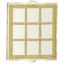 Part 60601pb045 - Glass for Window 1 x 2 x 2 Flat Front with Gold Lattice Pattern