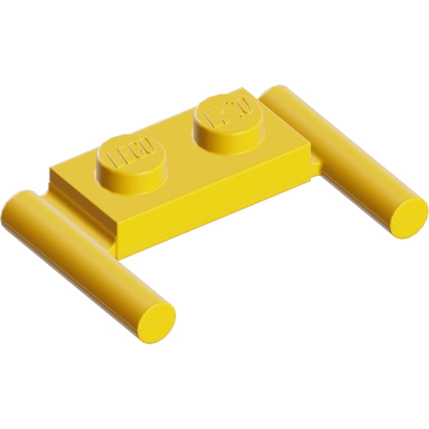 Part 3839b - Plate, Modified 1 x 2 with Bar Handles - Flat Ends, Low Attachment