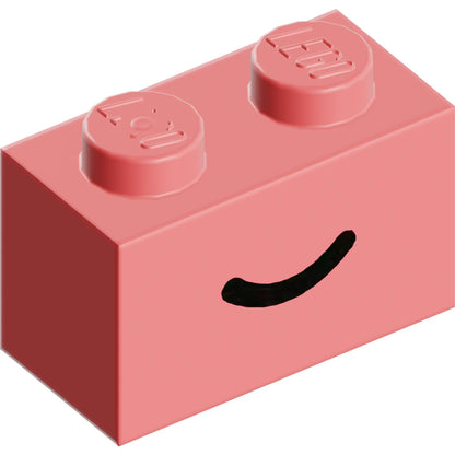 Teil 3004pb302 - Ziegel 1 x 2 mit schwarzem Smile-Kurvenlinienmuster