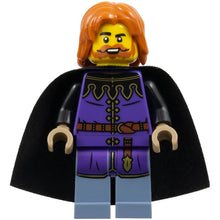 Minifig cas588 - Queen's Tax Collector - Dark Purple Surcoat, Sand Blue Legs, Black Cape, Dark Orange Hair