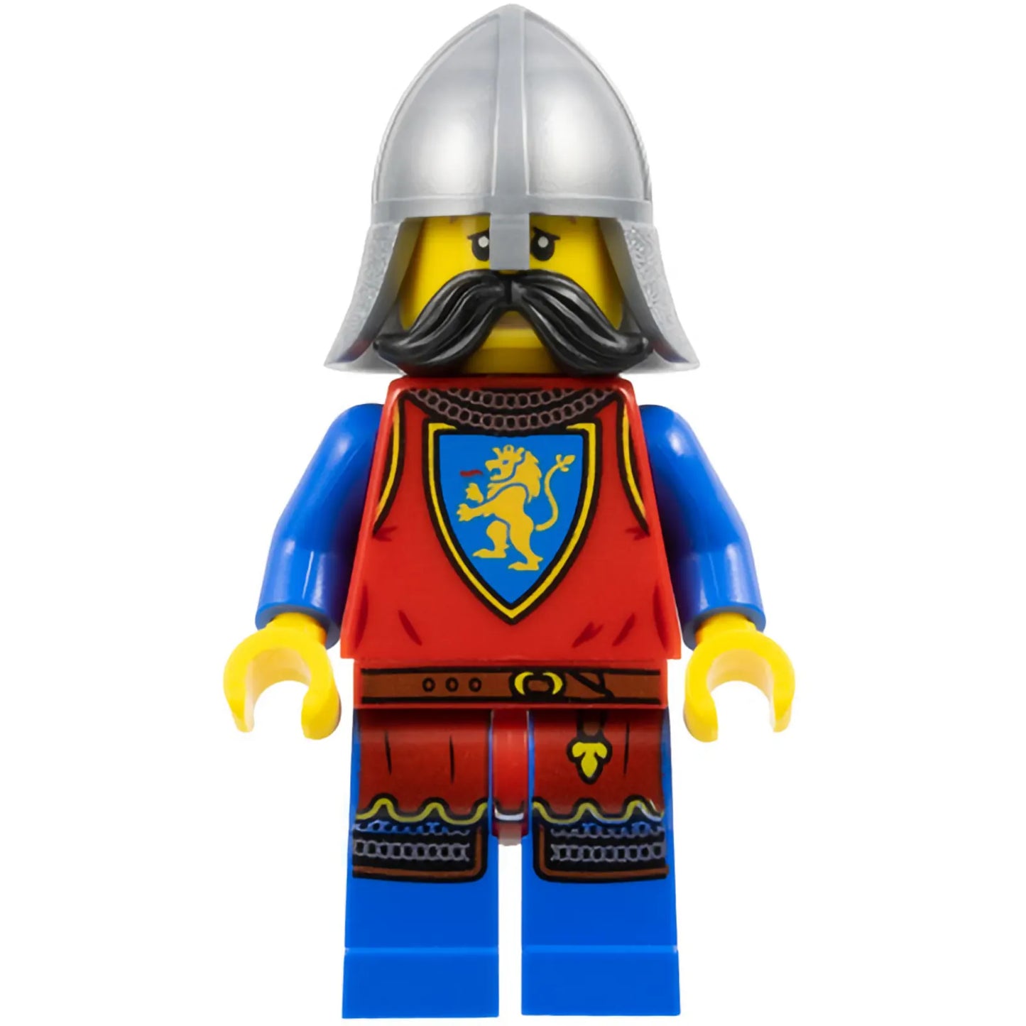 Minifig cas589 - Lion Knight - Male, Flat Silver Neck-Protector, Black Moustache (Tower Guard)