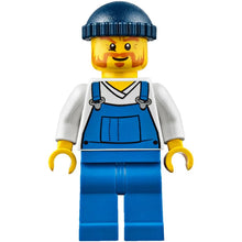 Minifig cty0648 - Fire Lighthouse Keeper - Overalls Blue over V-Neck Shirt, Blue Legs, Dark Blue Knit Cap