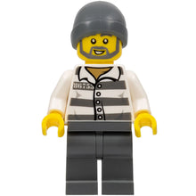 Minifig cty0715 - Police - Jail Prisoner 86753 Prison Stripes, Dark Bluish Gray Beanie