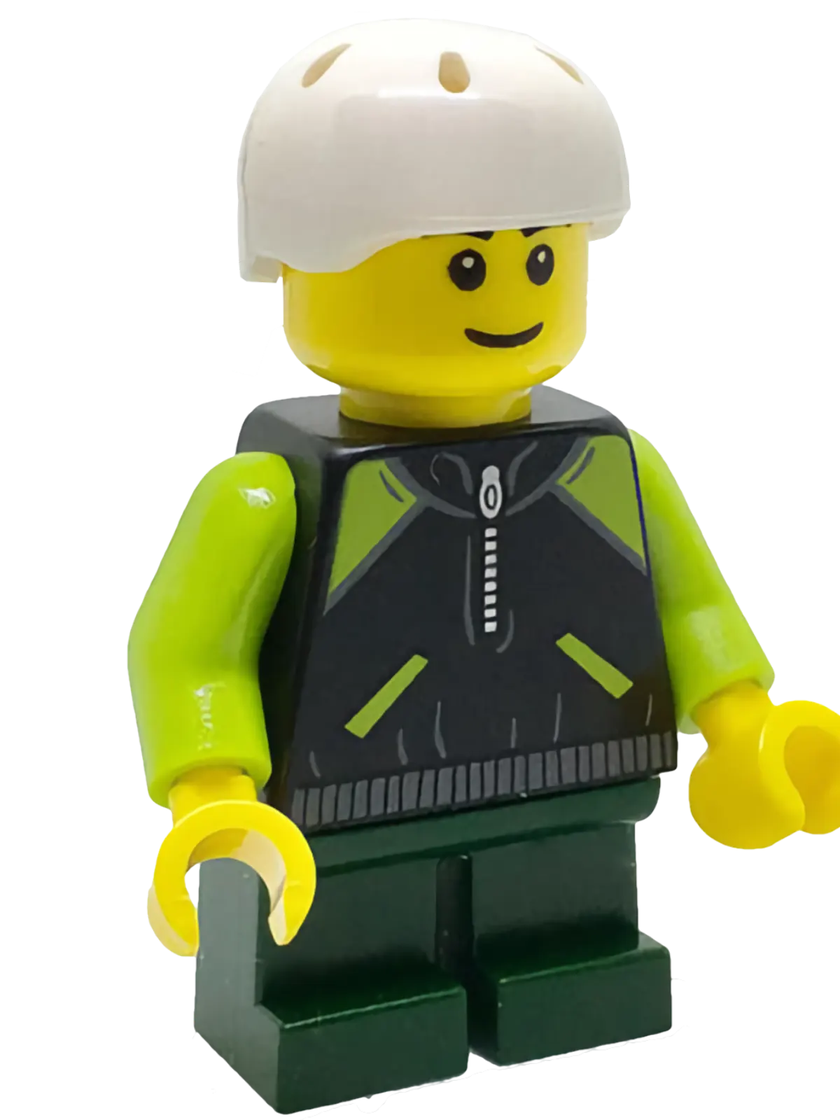 Minifig cty0720 - Skateboarder - Lime and Black Jacket