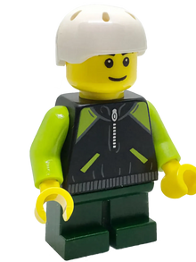 Minifig cty0720 - Skateboarder - Lime and Black Jacket