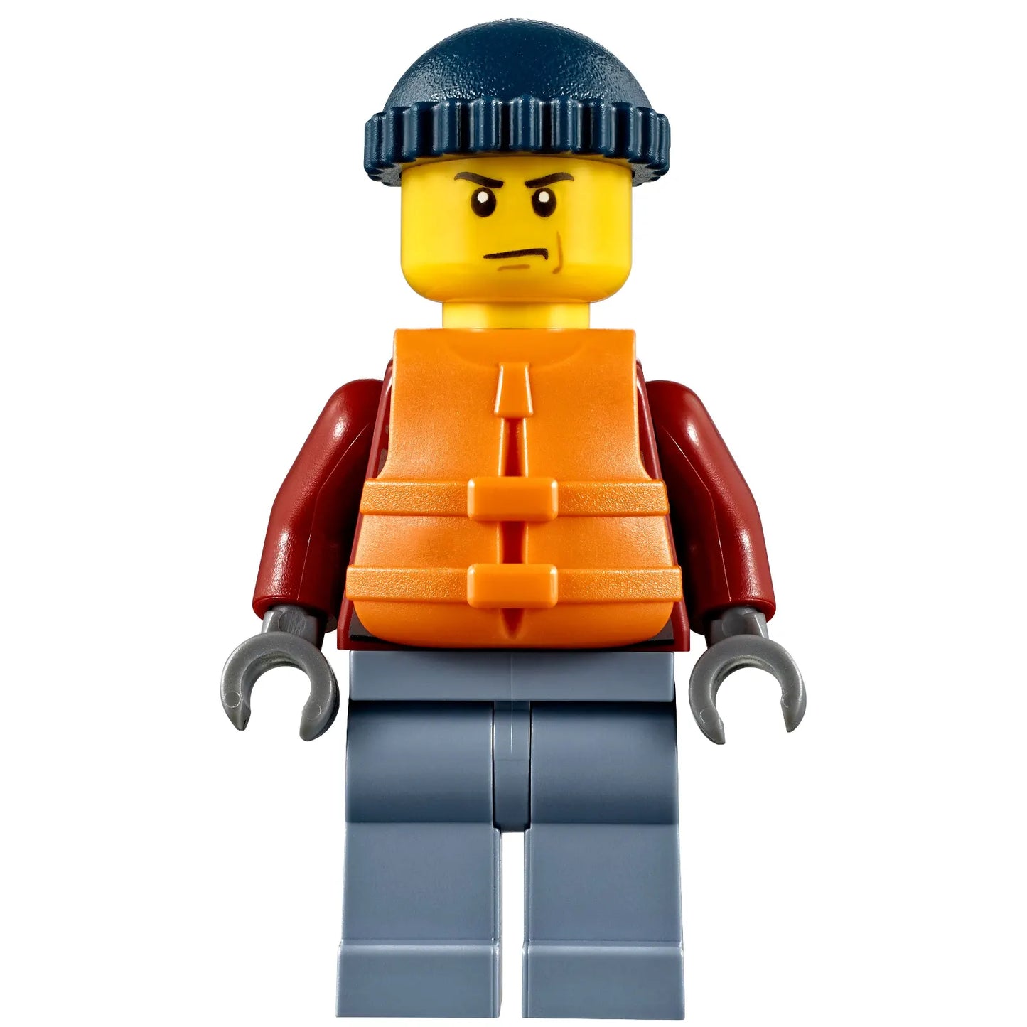 Minifig cty1175 - Explorer - Male, Dark Red Hooded Sweatshirt, Sand Blue Legs, Dark Blue Knit Cap