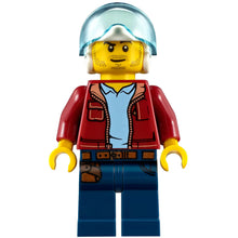 Minifig cty1176 - Man, Dark Red Jacket with Bright Light Blue Shirt, Dark Blue Legs with Belt, White Flight Helmet, Trans-Light Blue Flight Visor, Stubble (Helicopter Pilot)
