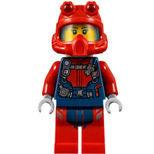 Minifig cty1179 - Scuba Diver - Female, Peach Lips Smile, Red Helmet, White Air Tanks, Red Flippers