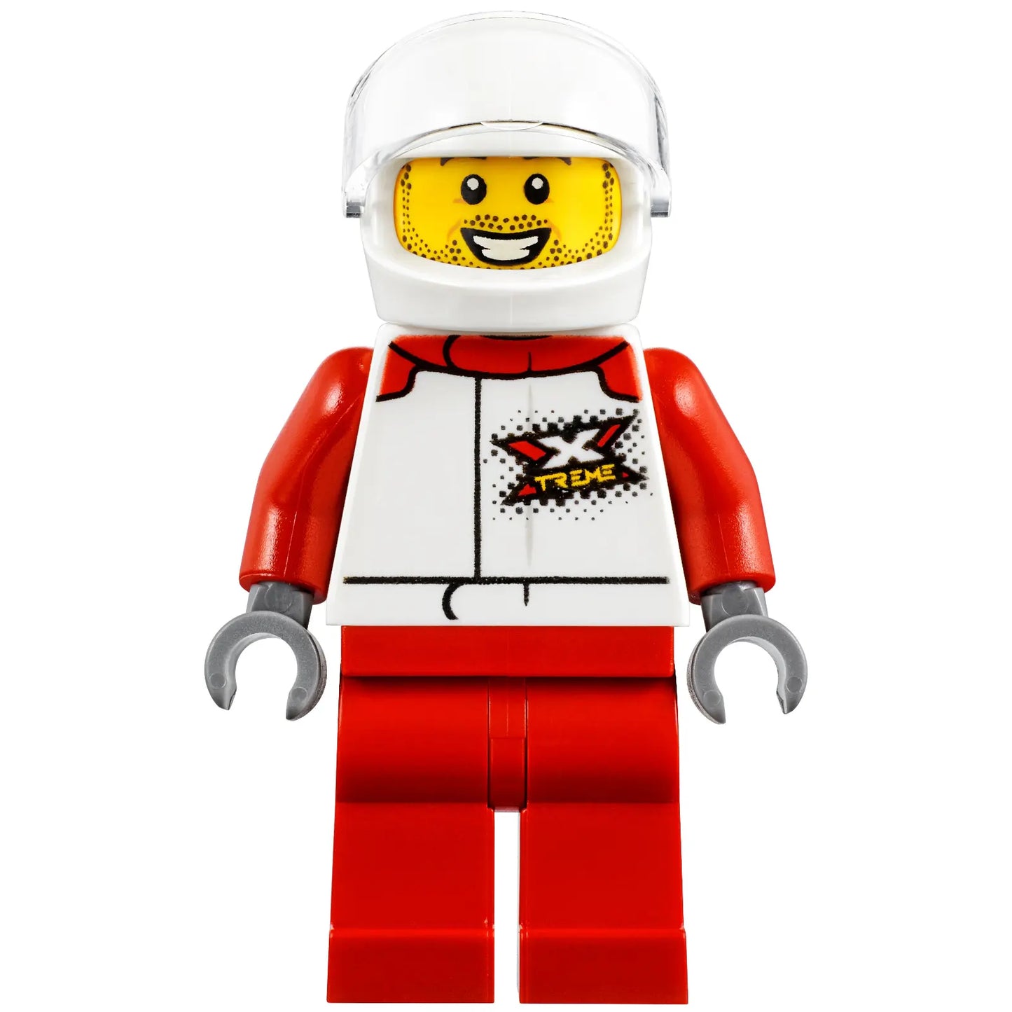 Minifig cty1197 - Helicopter Pilot - White Jacket with 'XTREME' Logo, Red Legs, White Helmet