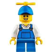 Minifig cty1214 - Child - Boy, Blue Overalls over V-Neck Shirt, Blue Short Legs, Blue Cap with Yellow Tiny Propeller, Freckles (Billy McCloud)