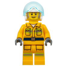 Minifig cty1369 - Fire - Reflective Stripes, Bright Light Orange Suit, White Helmet, Dark Tan and Gray Beard