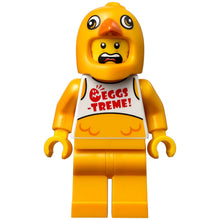 Minifig cty1398 - Clemmons - Stuntz Driver, Bright Light Orange Chicken Head Helmet, White Tank Top with 'EGGS-TREME!', Bright Light Orange Legs