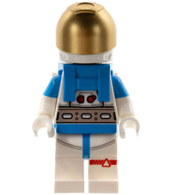 Minifig cty1407 - Lunar Research Astronaut - Male, White and Dark Azure Suit, White Helmet, Metallic Gold Visor, Moustache