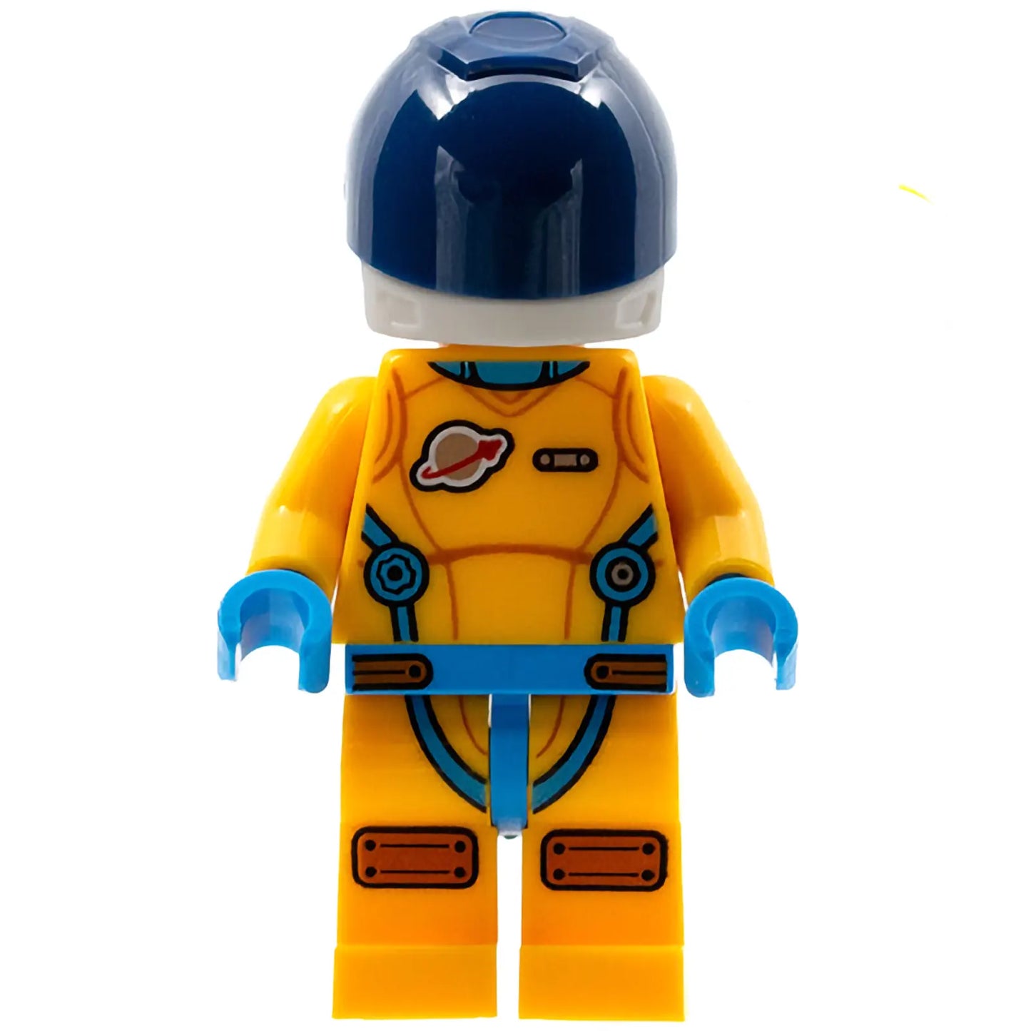 Minifig cty1410 - Lunar Research Astronaut - Male, Bright Light Orange and Dark Azure Suit, White Helmet, Dark Blue Visor, Beard