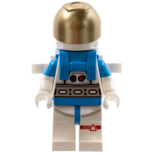 Minifig cty1413 - Lunar Research Astronaut - Female, White and Dark Azure Suit, White Helmet, Metallic Gold Visor, Backpack Clips, Smirk