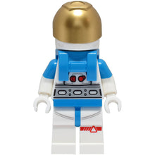 Minifig cty1423 - Lunar Research Astronaut - Female, White and Dark Azure Suit, White Helmet, Metallic Gold Visor, Peach Lips Smile