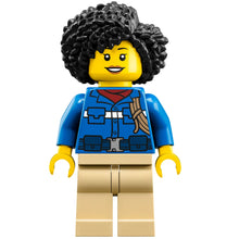 Minifig cty1445 - Wildlife Rescue Ranger - Female, Blue Shirt with 'RESCUE' on Back, Tan Legs, Black Coiled Hair (Maya)