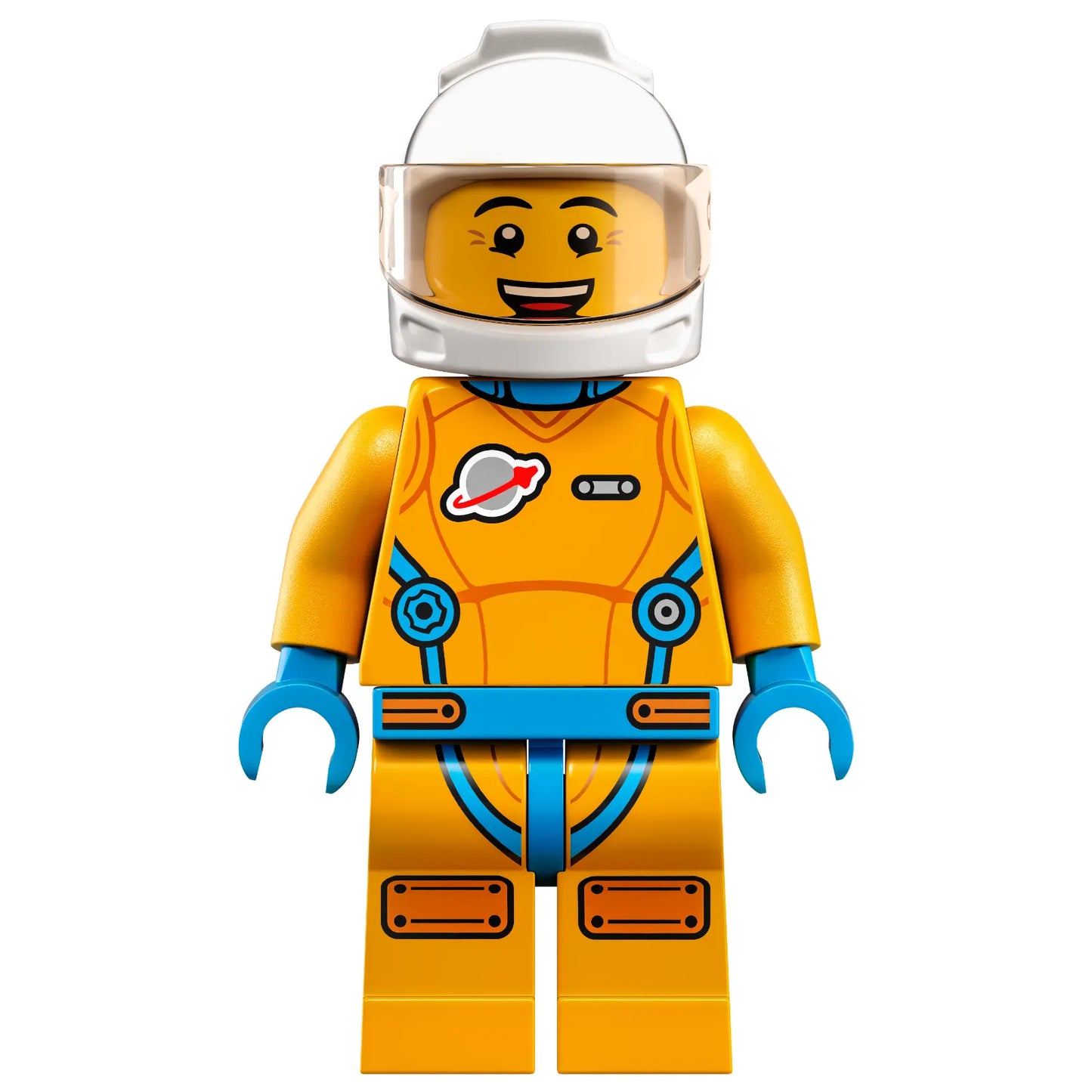 Minifig cty1446 - Lunar Research Astronaut - Male, Bright Light Orange and Dark Azure Suit, White Helmet, Trans-Brown Visor (Lieutenant Jamie)