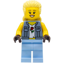 Minifig cty1453 - Stuntz Spectator - Female, Sand Blue Vest over Rose Shirt, Bright Light Blue Legs, Bright Light Yellow Mullet