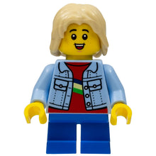 Minifig cty1459 - Child - Boy, Bright Light Blue Denim Jacket, Blue Short Legs, Tan Hair, Freckles