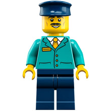 Minifig cty1471 - Train Driver - Male, Dark Turquoise Shirt, Dark Blue Legs and Hat