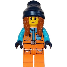 Minifig cty1613 - Arctic Explorer - Female, Orange Jacket, Dark Orange Braids with Dark Blue Beanie, Freckles