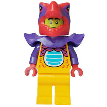 Minifig cty1644 - Comic Shop Guy - Male, Bright Light Orange Dragon Suit and Legs, Red Dragon Head, Dark Purple Shoulder Armor