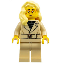 Minifig cty1654 - Tourist - Female, Tan Jacket and Legs, Bright Light Yellow Hair, Glasses