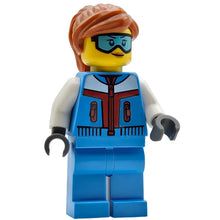 Minifig cty1683 - Ice Sculptor - Female, Dark Azure Jacket and Legs, Dark Orange Ponytail Hair, Ski Goggles