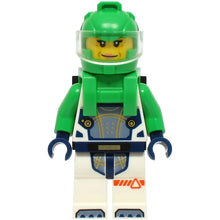 Minifig cty1726 - Astronaut - Female, White Spacesuit with Bright Green Arms, Bright Green Helmet, Bright Green Backpack with Solar Panel and Plate with Clip