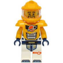 Minifig cty1745 - Astronaut - Male, White Spacesuit with Bright Light Orange Arms, Bright Light Orange Helmet, Bright Light Orange Armor