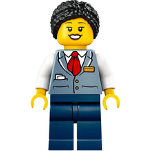 Minifig cty1781 - Tram Driver - Female, Sand Blue Vest, Dark Blue Legs, Black Hair
