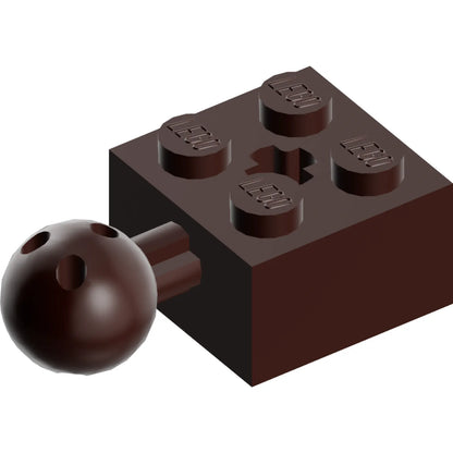Part 57909b - Technic, Brick Modified 2 x 2 with Ball Joint and Axle Hole with 6 Holes in Ball